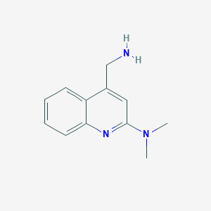 molecular formula C12H15N3 B1374479 4-(aminomethyl)-N,N-dimethylquinolin-2-amine CAS No. 1247541-98-5