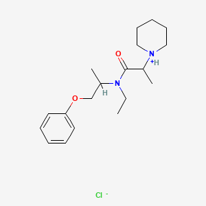 molecular formula C19H31ClN2O2 B13744824 N-Ethyl-N-(1-phenoxy-2-propyl)-2-(2-methylpiperidino)acetamide hydrochloride CAS No. 101651-79-0