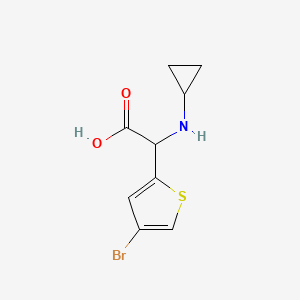 molecular formula C9H10BrNO2S B1374485 2-(4-Bromothiophen-2-yl)-2-(cyclopropylamino)acetic acid CAS No. 1250433-89-6