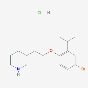 molecular formula C16H25BrClNO B1374491 3-[2-(4-Bromo-2-isopropylphenoxy)ethyl]piperidine hydrochloride CAS No. 1219964-42-7
