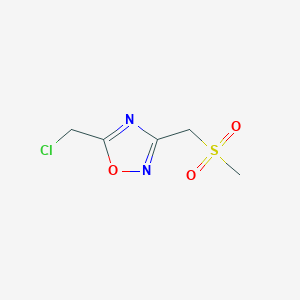 molecular formula C5H7ClN2O3S B1374497 5-(Chloromethyl)-3-(methanesulfonylmethyl)-1,2,4-oxadiazole CAS No. 1249097-88-8