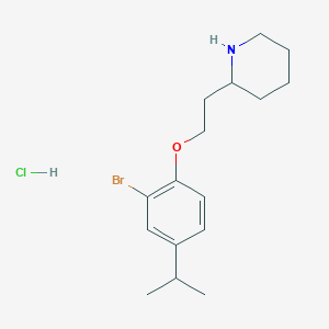 molecular formula C16H25BrClNO B1374501 2-[2-(2-Bromo-4-isopropylphenoxy)ethyl]piperidine hydrochloride CAS No. 1219956-88-3