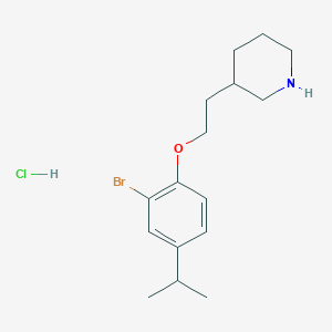 molecular formula C16H25BrClNO B1374502 3-[2-(2-Bromo-4-isopropylphenoxy)ethyl]piperidine hydrochloride CAS No. 1219979-19-7