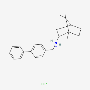 molecular formula C23H30ClN B13745021 (4-Phenylphenyl)methyl-(1,7,7-trimethyl-6-bicyclo[2.2.1]heptanyl)azaniumchloride CAS No. 24629-68-3