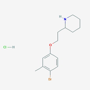 molecular formula C14H21BrClNO B1374504 2-[2-(4-Bromo-3-methylphenoxy)ethyl]piperidine hydrochloride CAS No. 1220029-72-0