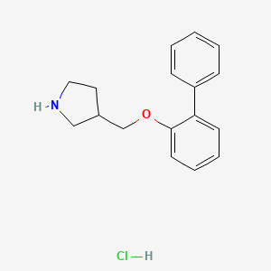 molecular formula C17H20ClNO B1374514 3-(([1,1'-Biphenyl]-2-yloxy)methyl)pyrrolidine hydrochloride CAS No. 1220028-54-5