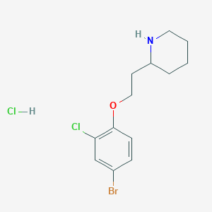 molecular formula C13H18BrCl2NO B1374515 2-[2-(4-Bromo-2-chlorophenoxy)ethyl]piperidine hydrochloride CAS No. 1219957-73-9