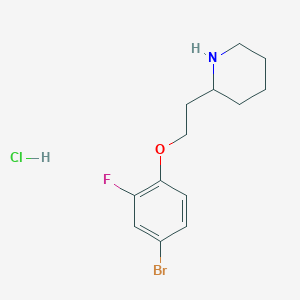 molecular formula C13H18BrClFNO B1374516 2-[2-(4-Bromo-2-fluorophenoxy)ethyl]piperidine hydrochloride CAS No. 1220032-38-1