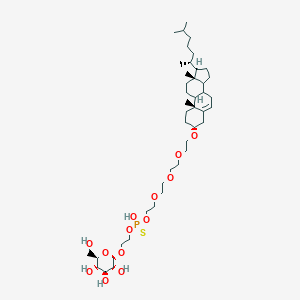 molecular formula C43H77O13PS B137452 O-(11-(5-Cholesten-3-yloxy)3,6,9-trioxaundecyl) O-(2-(galactopyranosyloxy)ethyl) phosphorothioate CAS No. 145307-64-8