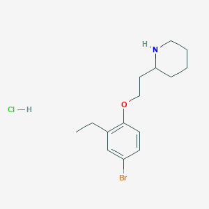 molecular formula C15H23BrClNO B1374521 4-Bromo-2-ethylphenyl 2-(2-piperidinyl)ethyl ether hydrochloride CAS No. 1219980-60-5