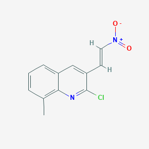 molecular formula C12H9ClN2O2 B13745235 E-2-Chloro-8-methyl-3-(2-nitro)vinylquinoline 