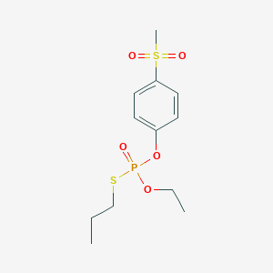 molecular formula C12H19O5PS2 B13745241 Sulprophos os sulfone CAS No. 42795-00-6