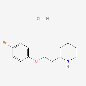molecular formula C13H19BrClNO B1374527 2-[2-(4-Bromophenoxy)ethyl]piperidine hydrochloride CAS No. 1220032-05-2