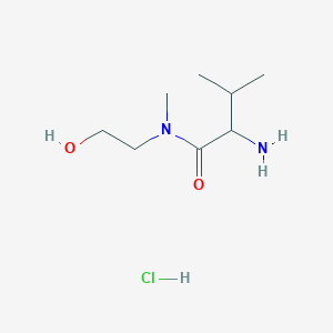 molecular formula C8H19ClN2O2 B1374529 2-Amino-N-(2-hydroxyethyl)-N,3-dimethylbutanamide hydrochloride CAS No. 1236255-38-1