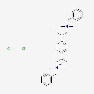 molecular formula C30H42Cl2N2 B13745290 (p-Phenylenebis(1-methylethylene))bis(benzyldimethylammonium) dichloride CAS No. 10072-44-3