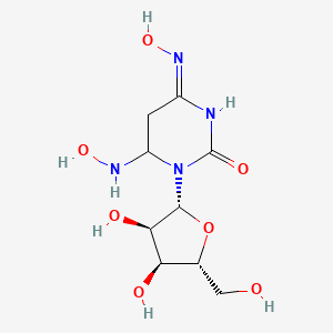 molecular formula C9H16N4O7 B13745293 N(4)-Hydroxy-5,6-dihydro-6-hydroxyaminodeoxycytidine CAS No. 3257-97-4