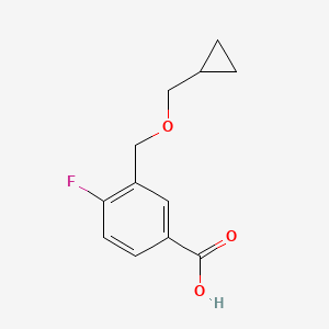 molecular formula C12H13FO3 B1374533 3-[(Cyclopropylmethoxy)methyl]-4-fluorobenzoic acid CAS No. 1343367-59-8