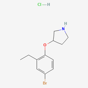 molecular formula C12H17BrClNO B1374540 3-(4-Bromo-2-ethylphenoxy)pyrrolidine hydrochloride CAS No. 1220032-64-3