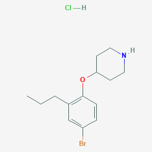 molecular formula C14H21BrClNO B1374541 4-(4-Bromo-2-propylphenoxy)piperidine hydrochloride CAS No. 1220020-86-9