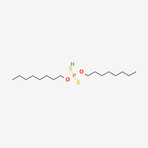 molecular formula C16H35O2PS2 B13745449 Phosphorodithioic acid, O,O-dioctyl ester CAS No. 2253-57-8