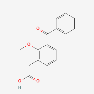 molecular formula C16H14O4 B13745484 (3-Benzoyl-2-methoxyphenyl)acetic acid CAS No. 22071-32-5