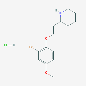 molecular formula C14H21BrClNO2 B1374549 2-[2-(2-Bromo-4-methoxyphenoxy)ethyl]piperidine hydrochloride CAS No. 1220038-86-7