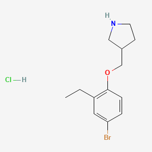 B1374550 3-[(4-Bromo-2-ethylphenoxy)methyl]pyrrolidine hydrochloride CAS No. 1219956-83-8