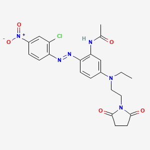 molecular formula C22H23ClN6O5 B13745510 Acetamide, N-(2-((2-chloro-4-nitrophenyl)azo)-5-((2-(2,5-dioxo-1-pyrrolidinyl)ethyl)ethylamino)phenyl)- CAS No. 29649-47-6