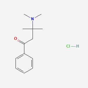 molecular formula C13H20ClNO B13745541 Propiophenone, alpha,alpha-dimethyl-beta-(dimethylamino)-, hydrochloride CAS No. 24206-69-7