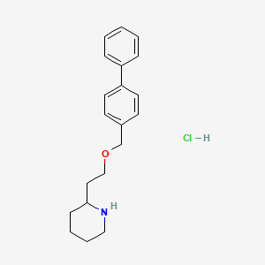 molecular formula C20H26ClNO B1374555 2-[2-([1,1'-Biphenyl]-4-ylmethoxy)ethyl]-piperidine hydrochloride CAS No. 1219949-13-9