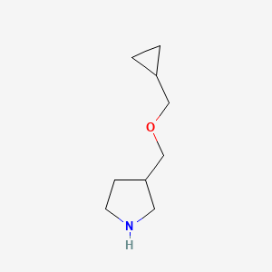 molecular formula C9H17NO B1374559 3-((Cyclopropylmethoxy)methyl)pyrrolidine CAS No. 1063734-02-0