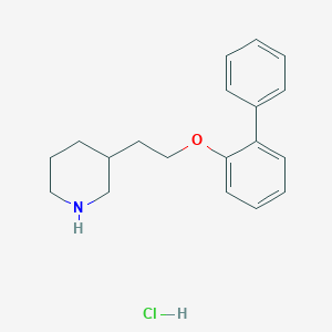 molecular formula C19H24ClNO B1374561 3-[2-([1,1'-Biphenyl]-2-yloxy)ethyl]piperidine hydrochloride CAS No. 1220019-44-2
