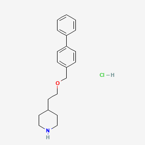 molecular formula C20H26ClNO B1374562 4-[2-([1,1'-Biphenyl]-4-ylmethoxy)ethyl]-piperidine hydrochloride CAS No. 1219949-12-8