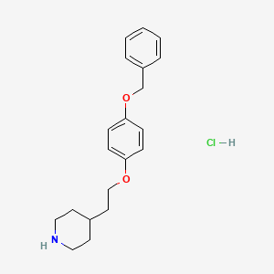 molecular formula C20H26ClNO2 B1374566 4-{2-[4-(Benzyloxy)phenoxy]ethyl}piperidine hydrochloride CAS No. 158550-35-7