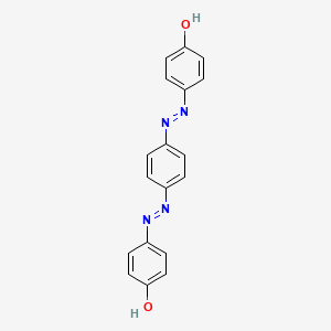 molecular formula C18H14N4O2 B13745688 Phenol, 4,4'-[1,4-phenylenebis(azo)]bis- CAS No. 21811-64-3