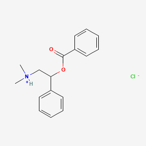 molecular formula C17H20ClNO2 B13745692 alpha-((Dimethylamino)methyl)benzyl alcohol benzoate (ester) hydrochloride CAS No. 31721-79-6