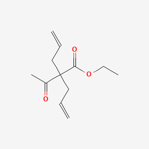 molecular formula C12H18O3 B13745736 Ethyl 2-acetyl-2-allylpent-4-ene-1-oate CAS No. 3508-77-8