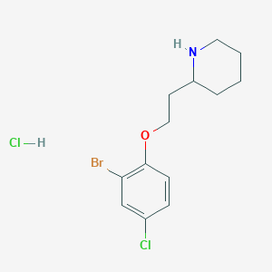 molecular formula C13H18BrCl2NO B1374575 2-[2-(2-Bromo-4-chlorophenoxy)ethyl]piperidine hydrochloride CAS No. 1219982-90-7