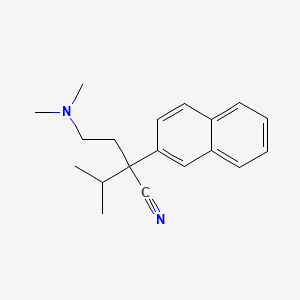 molecular formula C19H24N2 B13745810 alpha-Isopropyl-alpha-(2-dimethylaminoethyl)-2-naphthylacetonitrile CAS No. 3582-42-1