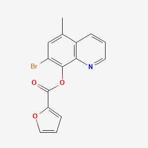 molecular formula C15H10BrNO3 B13745883 7-Bromo-5-methyl-8-quinolyl furoate CAS No. 34448-03-8