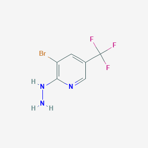 molecular formula C6H5BrF3N3 B1374598 3-溴-2-肼基-5-(三氟甲基)吡啶 CAS No. 89570-86-5
