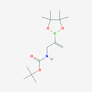 molecular formula C14H26BNO4 B1374602 tert-Butyl (2-(4,4,5,5-tetramethyl-1,3,2-dioxaborolan-2-yl)allyl)carbamate CAS No. 1202794-01-1