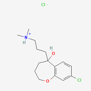 molecular formula C15H23Cl2NO2 B13746020 1-Benzoxepin-5-ol, 2,3,4,5-tetrahydro-8-chloro-5-(3-(dimethylamino)propyl)-, hydrochloride CAS No. 37479-96-2