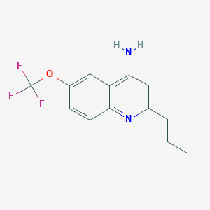 molecular formula C13H13F3N2O B13746066 4-Amino-2-propyl-6-trifluoromethoxyquinoline 