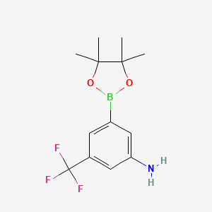 molecular formula C13H17BF3NO2 B1374609 3-(4,4,5,5-Tetramethyl-1,3,2-dioxaborolan-2-YL)-5-(trifluoromethyl)aniline CAS No. 510771-54-7
