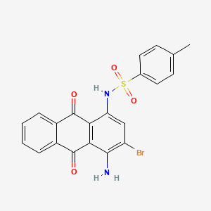 molecular formula C21H15BrN2O4S B13746109 Benzenesulfonamide, N-(4-amino-3-bromo-9,10-dihydro-9,10-dioxo-1-anthracenyl)-4-methyl- CAS No. 26868-32-6