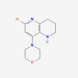 molecular formula C12H16BrN3O B1374614 6-Bromo-8-(morpholin-4-yl)-1,2,3,4-tetrahydro-1,5-naphthyridine CAS No. 1329835-80-4