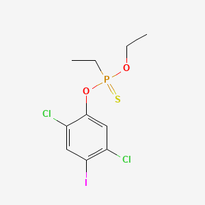 molecular formula C10H12Cl2IO2PS B13746165 Phosphonothioic acid, ethyl-, O-(2,5-dichloro-4-iodophenyl) O-ethyl ester CAS No. 25177-27-9