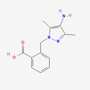 molecular formula C13H15N3O2 B1374618 2-[(4-amino-3,5-dimethyl-1H-pyrazol-1-yl)methyl]benzoic acid CAS No. 1338495-11-6