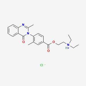 molecular formula C23H28ClN3O3 B13746183 Diethyl-[2-[3-methyl-4-(2-methyl-4-oxoquinazolin-3-yl)benzoyl]oxyethyl]azanium chloride CAS No. 3281-77-4